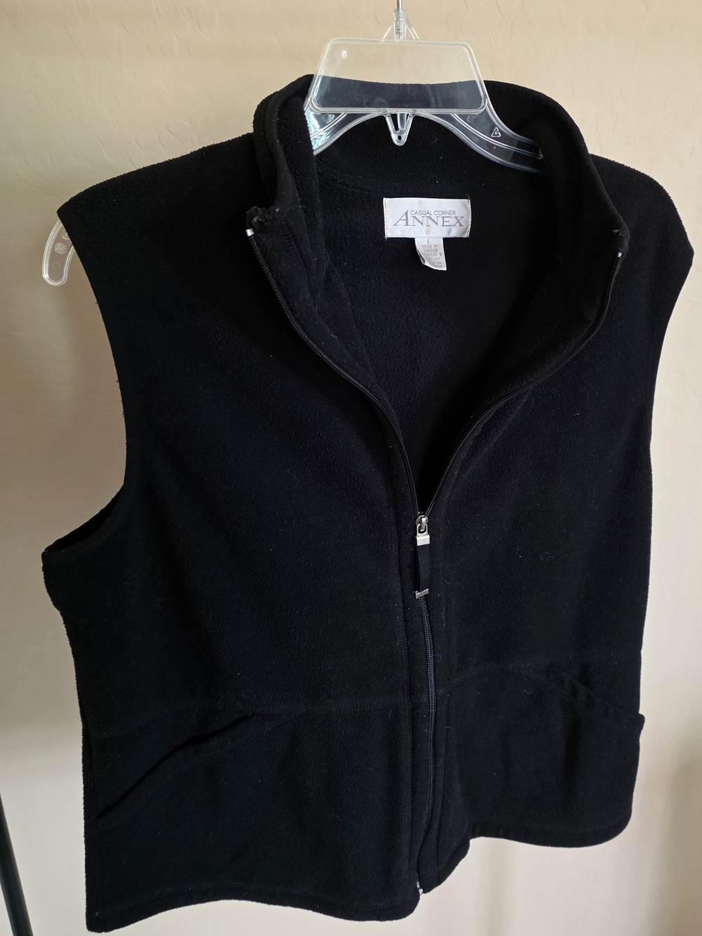 Casual Corner Annex Black Fleece Vest